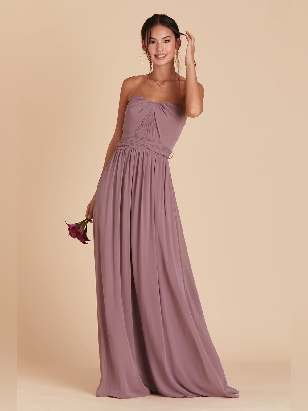 David’s Bridal Mauve Multi-Way Bridesmaid Dress